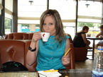 Pantygirl at a coffee shop Pantygirl at a coffee shop