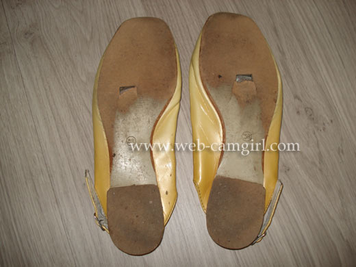 female selling worn shoes (sport)
